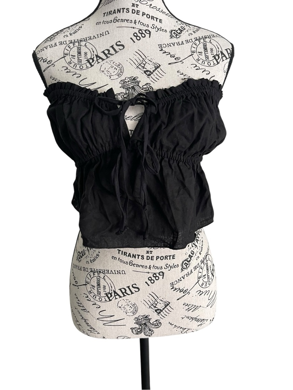 Urban Outfitters Urban Renewal Black Linen Tube Top NWT $39 Size S
